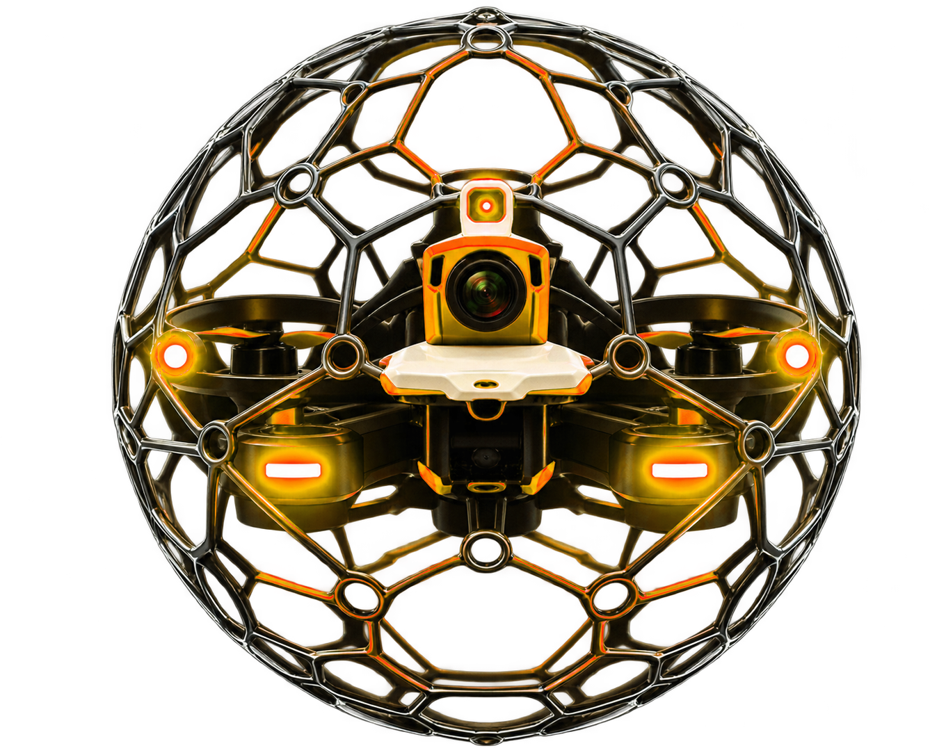 Drone Soccer dron v ochrannej klietke
